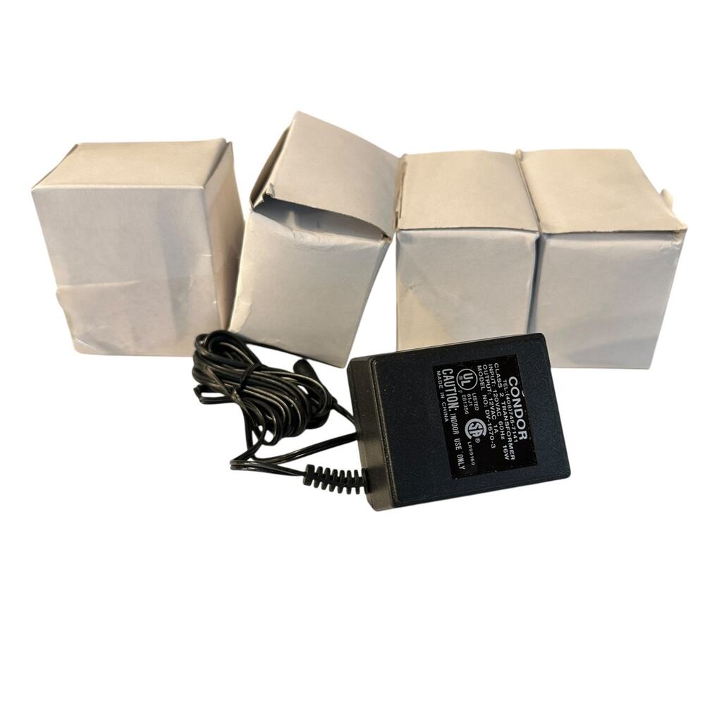 Lot of 4 New CONDOR DV-1670-3 Class 2 transformer 120v ac 16w to 12V 1A